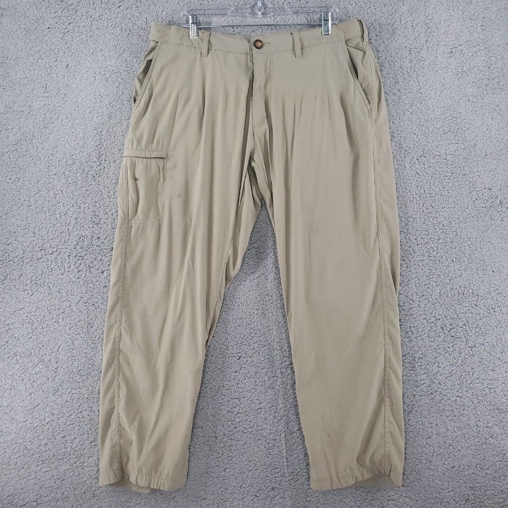 LB Tech Classic Fit Tan Nylon Casual Stretch Hiking Pants Men's Size 34x29